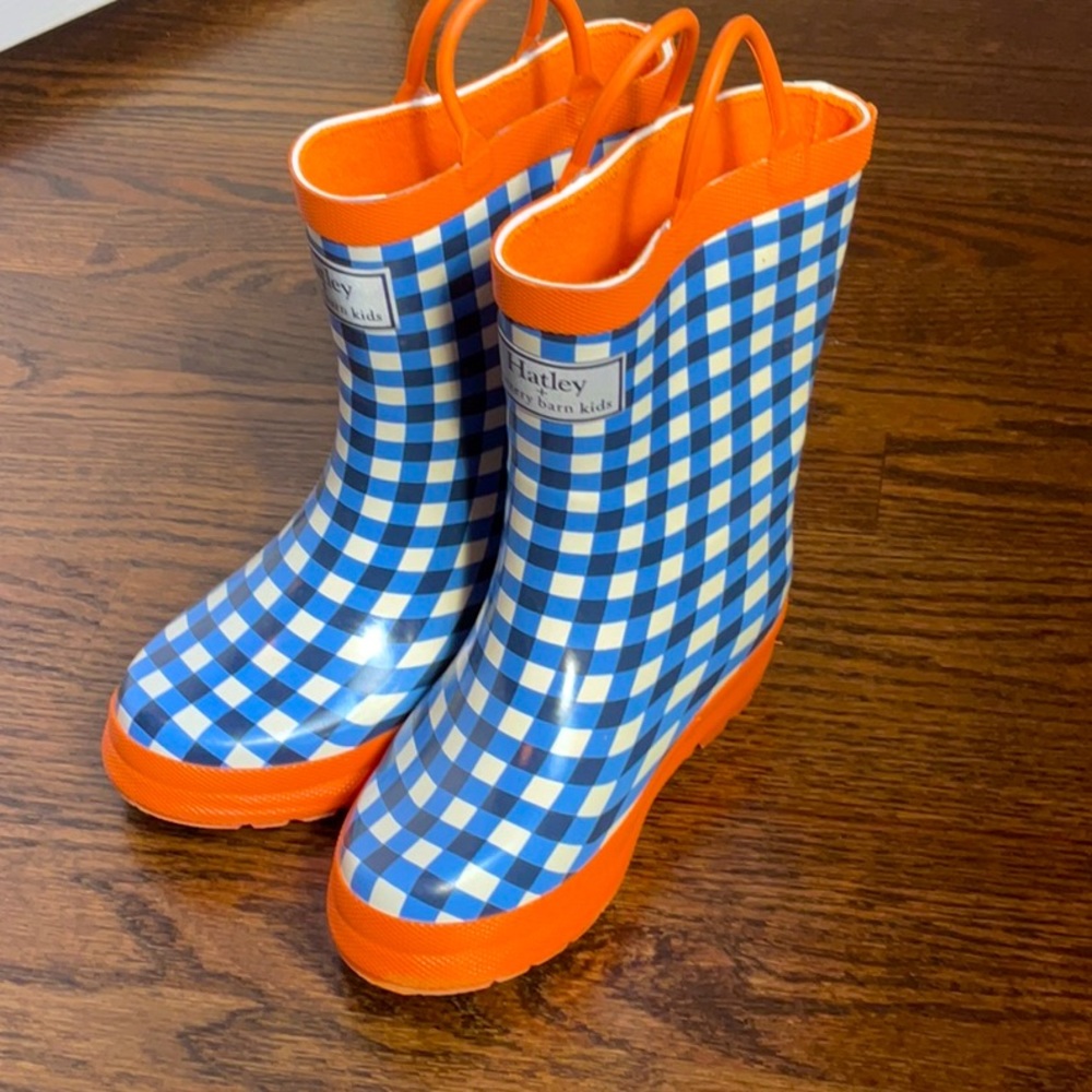 Super cute orange and blue boots